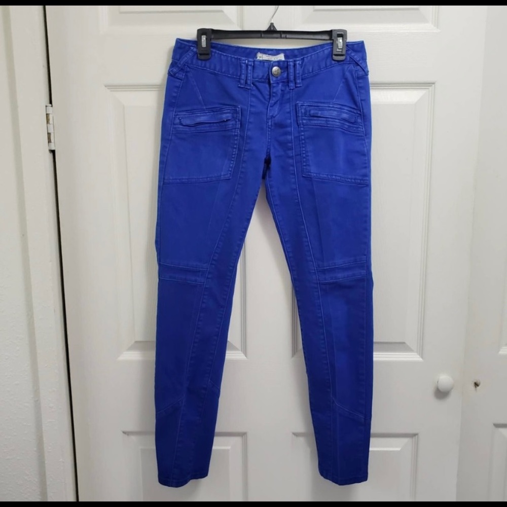 Free People Womens Moto Utility Skinny Jeans Zip Pockets sz. 29